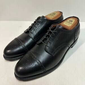 NWOB Alden x Brook Brothers 01141 Black Calfskin Medallion Tip Blucher USA 10 D